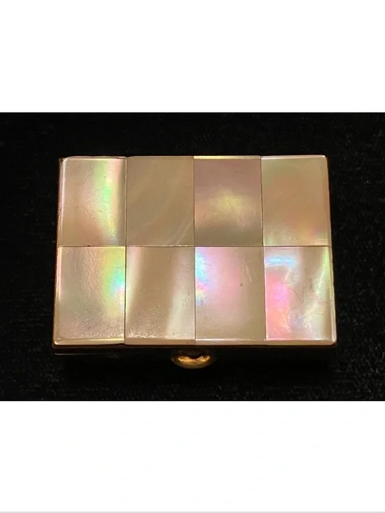 New Mother of Pearl Mosaic Compact Pill/Ring Box - Picture 1 of 3